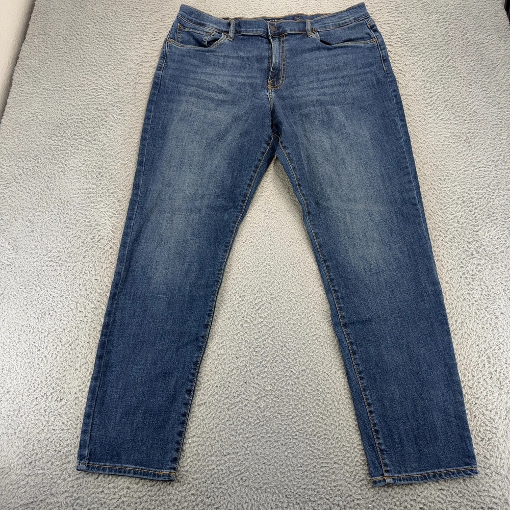 Lucky Brand 412 Athletic Slim Jeans Mens 38x32 Blue Denim Stretch Straight Leg